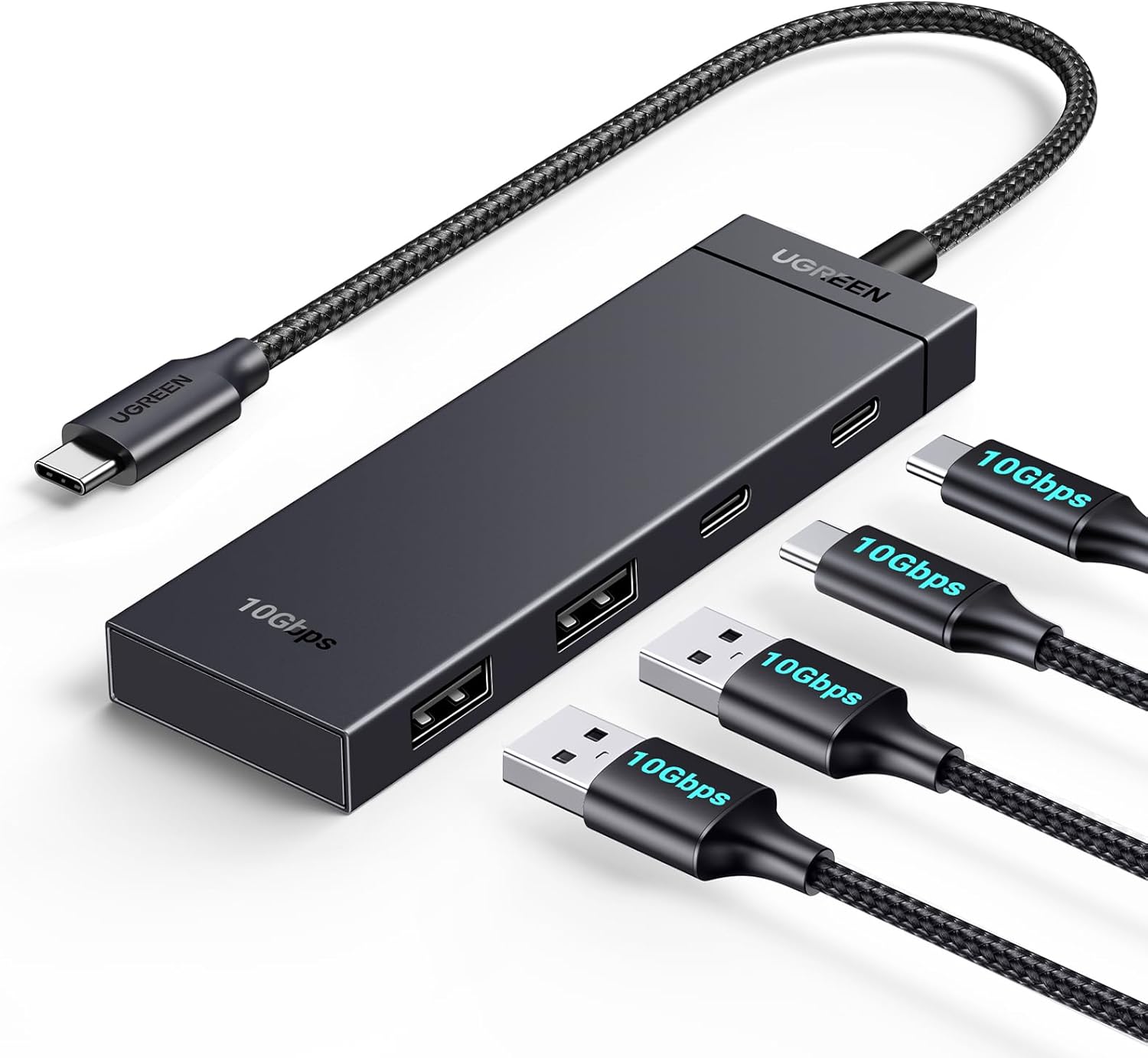 UGREEN USB C Hub 10 Gbps, Adapter mit 2 USB C  und 2 USB 3.2 Ports  (30cm)