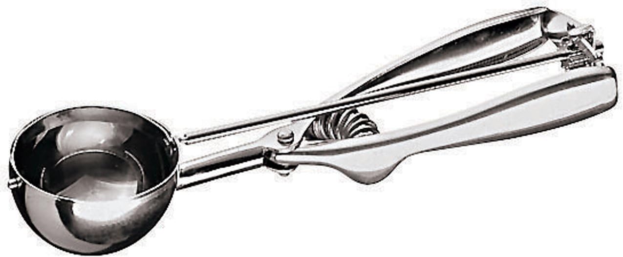 Paderno 41473-31 Eis Portionierer, für Früchten, Kandis, Korn, Glasur, Komfortabler Griff, aus Edelstahl, Spülmaschinenfest, 3 cm, Silber / Schwarz