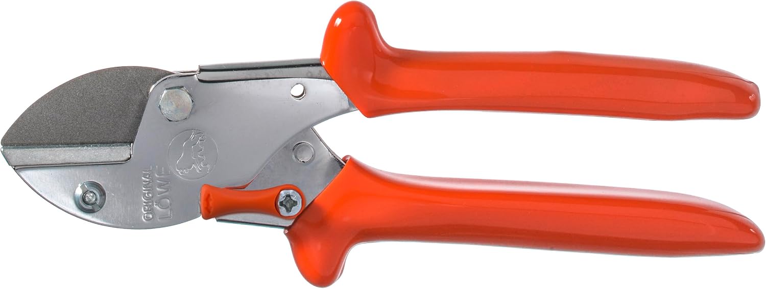 Original LÖWE Profi Amboss Universalschere 5.105 mit antihaftbeschichteter Stahlklinge - kleine vielseitig einsetzbare Schere in Handwerk und Industrie für Holz Kunststoff Gummi Leder PVC, weiß, 5105