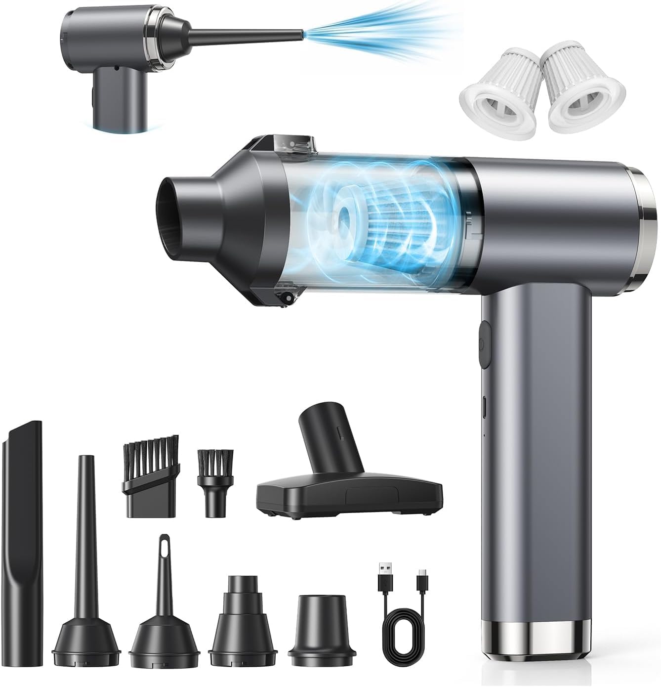 4in1 Handstaubsauger Akku, 25000Pa, 2 Gang, Bürstenloser Motor