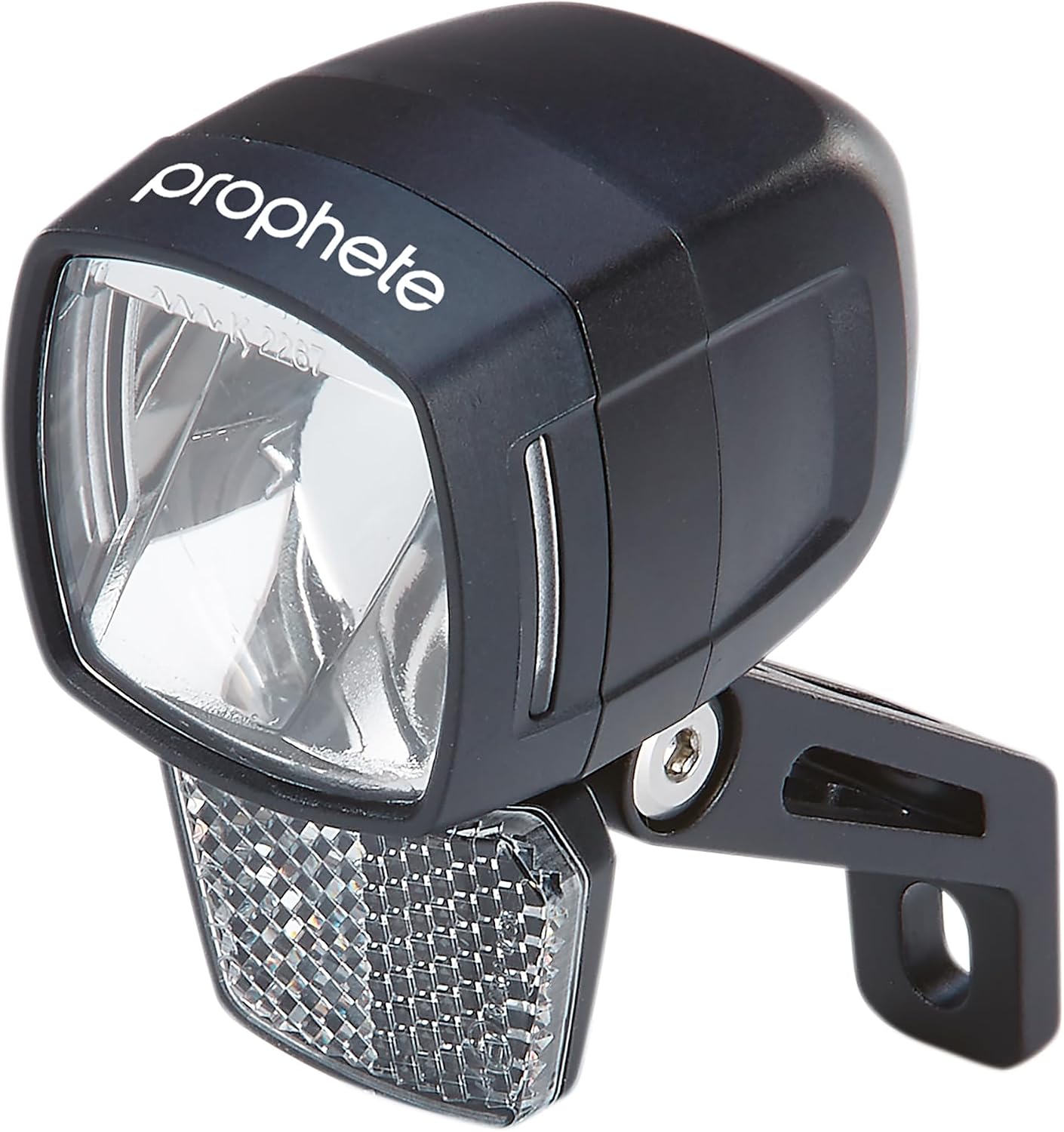 Prophete LED-Scheinwerfer 120 Lux | Fahrradbeleuchtung | Aluminium | OSRAM LEDs | für E-Bike (6-48 V) | inkl. Halterung | Seitliche Sichtbarkeit