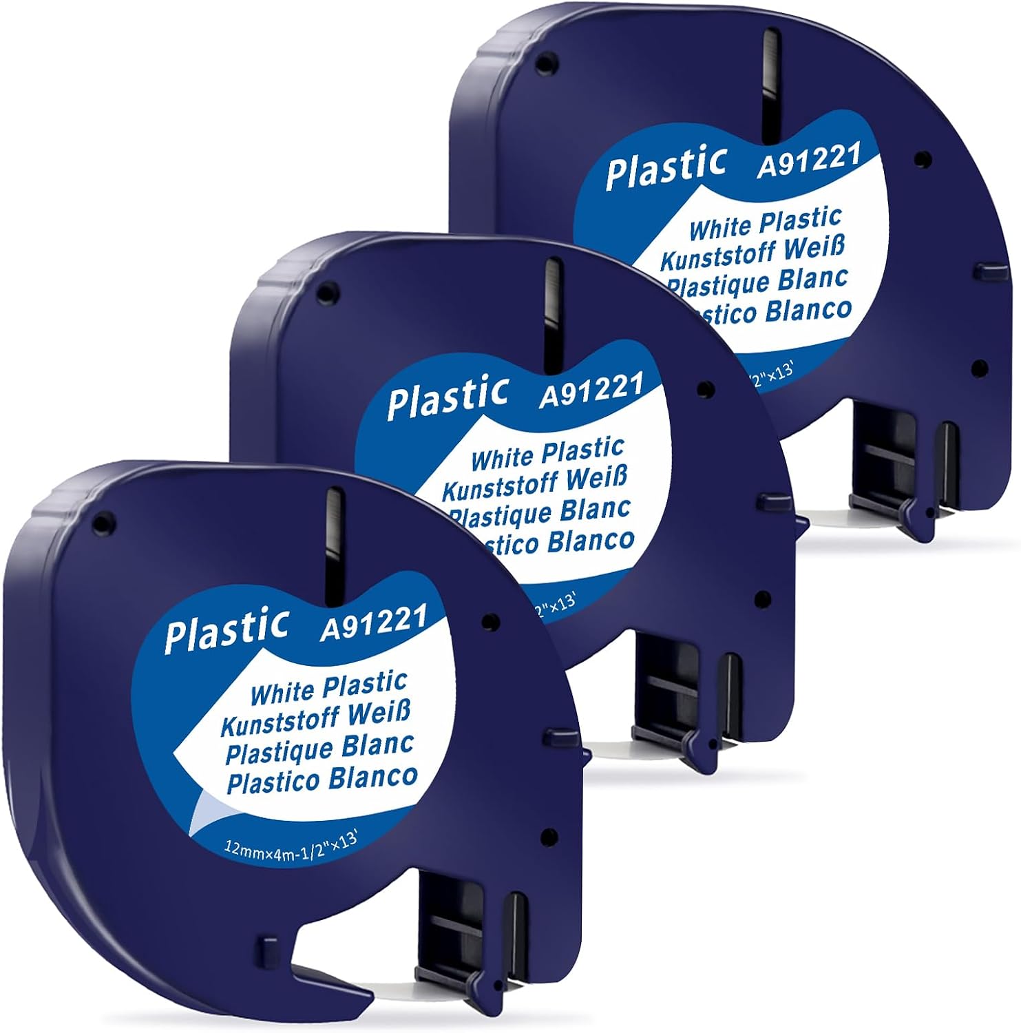 5x MarkField Kompatibel mit Dymo Letratag Etikettenband 12 mm x 4m 91221