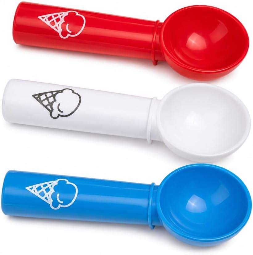 Eisportionierer aus Kunststoff, 18 cm, zufällige Farbe, leicht und ergonomisch, für Eis, Sorbet und Eisdesserts