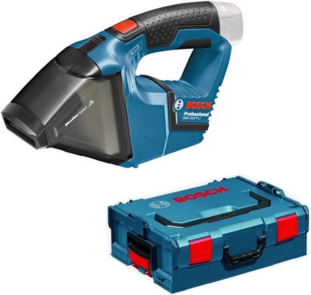 Bosch Professional 12V System Akku Handstaubsauger GAS 12V (inkl. 1x Flachfaltenfilter, Fugendüse, L-BOXX, ohne Akku/ Ladegerät)