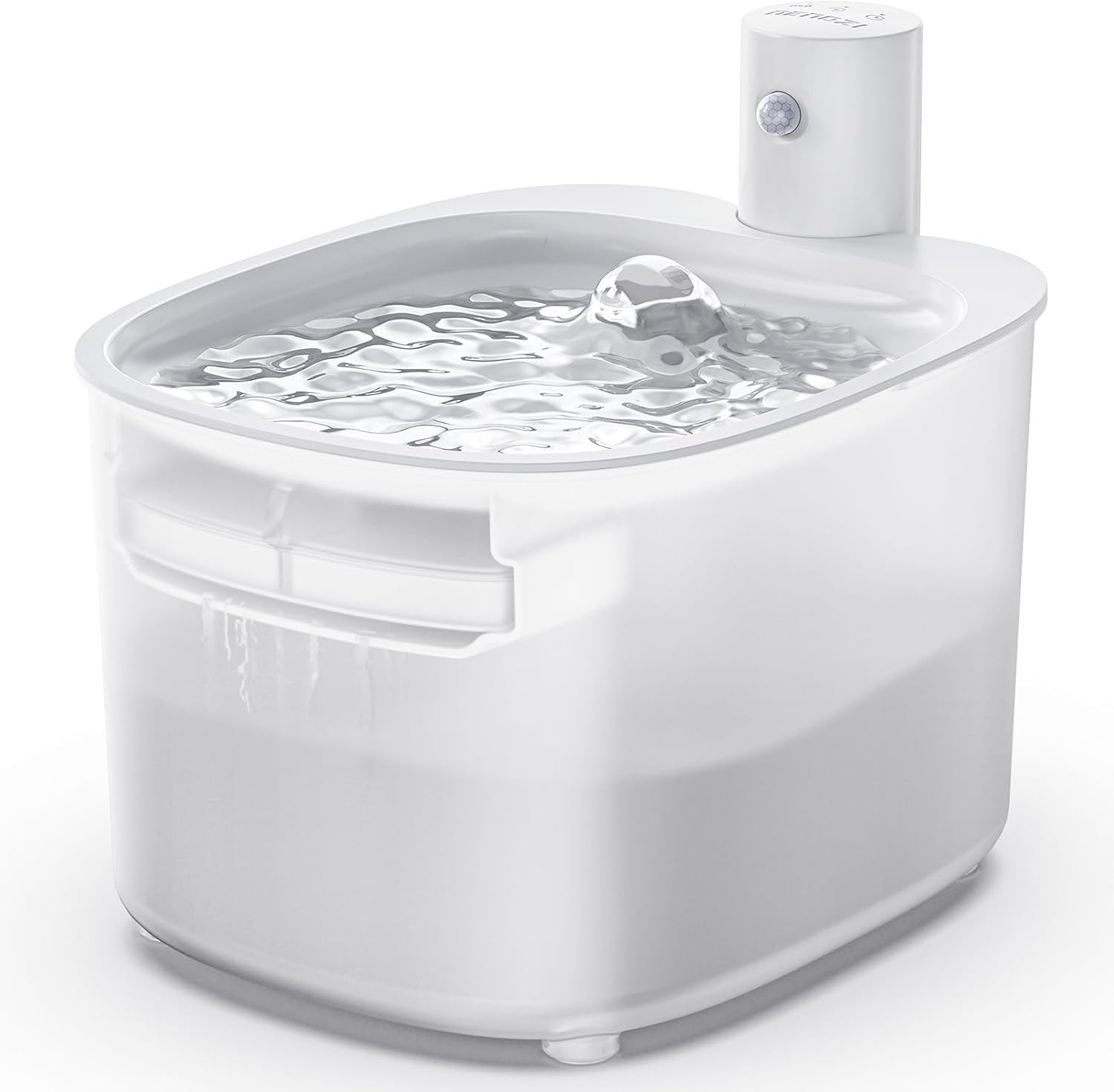 Trinkbrunnen für Katze Kabellos, 2.6L Katzenbrunnen Kabellos mit Bewegungsmelder, Batteriebetrieben Katzentrinkbrunnen, 3000mAh, Leise Wasserpumpe, Katzenbrunnen für den Innenbereich