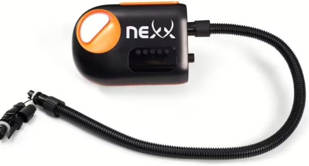 Elektrische Bootspumpe mit Akku 18.000 mAh – 120W Luftpumpe für Schlauchboot, SUP & Luftmatratze, Auto-Stopp, tragbar, 5V USB