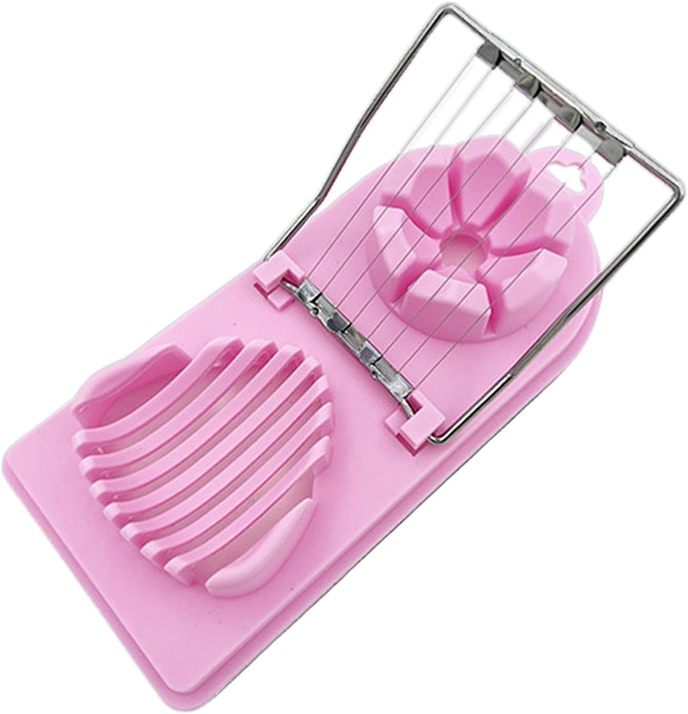 Eierschneider, Multifunktional, 2 Schneidemodi, Leicht zu Reinigen, Hartgekochter Eierschneider für Zuhause, Rosa