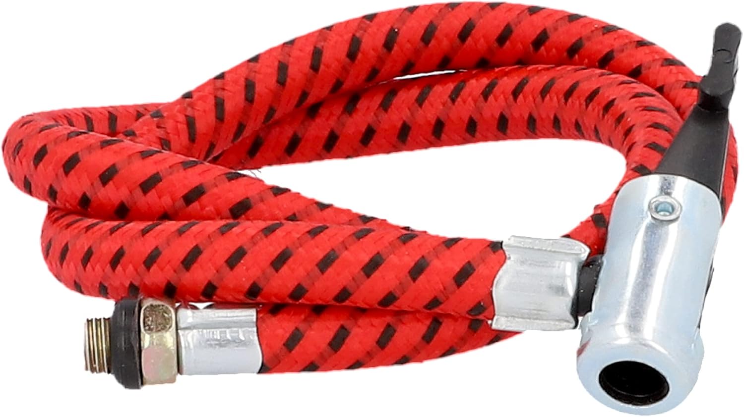 Cartrend Einzylinder Fußluftpumpe, für Auto- und Fahrradreifen sowie andere Objekte, inkl. Standard- und Spezialadapter, Manometer bis 7 bar, 0,2 l Volumen je Hub, Schlauchlänge ca. 50 cm
