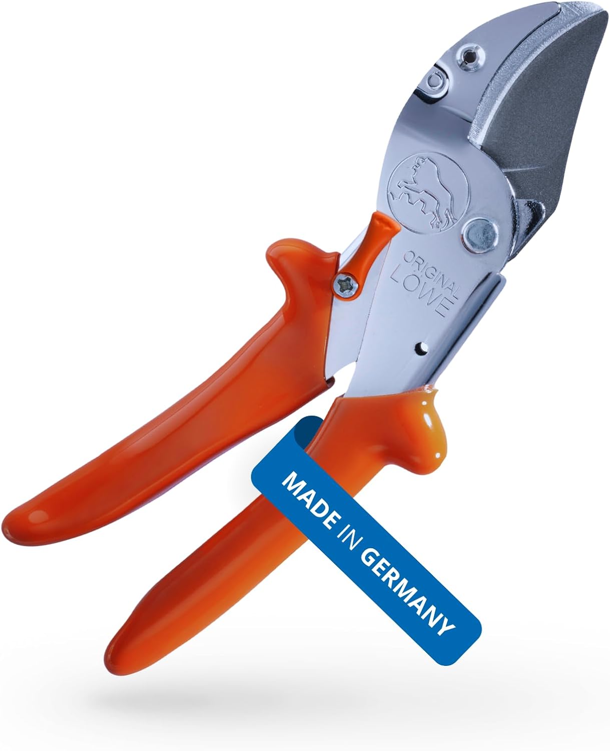 Original LÖWE 10 Profi Amboss Gartenschere 10.107 mit Bypass Geometrie - innovative scharfe Schere mit ergonomischen Griffen und Antihaftbeschichtung an Stahl-Klinge für Schneidarbeiten im Obstbau