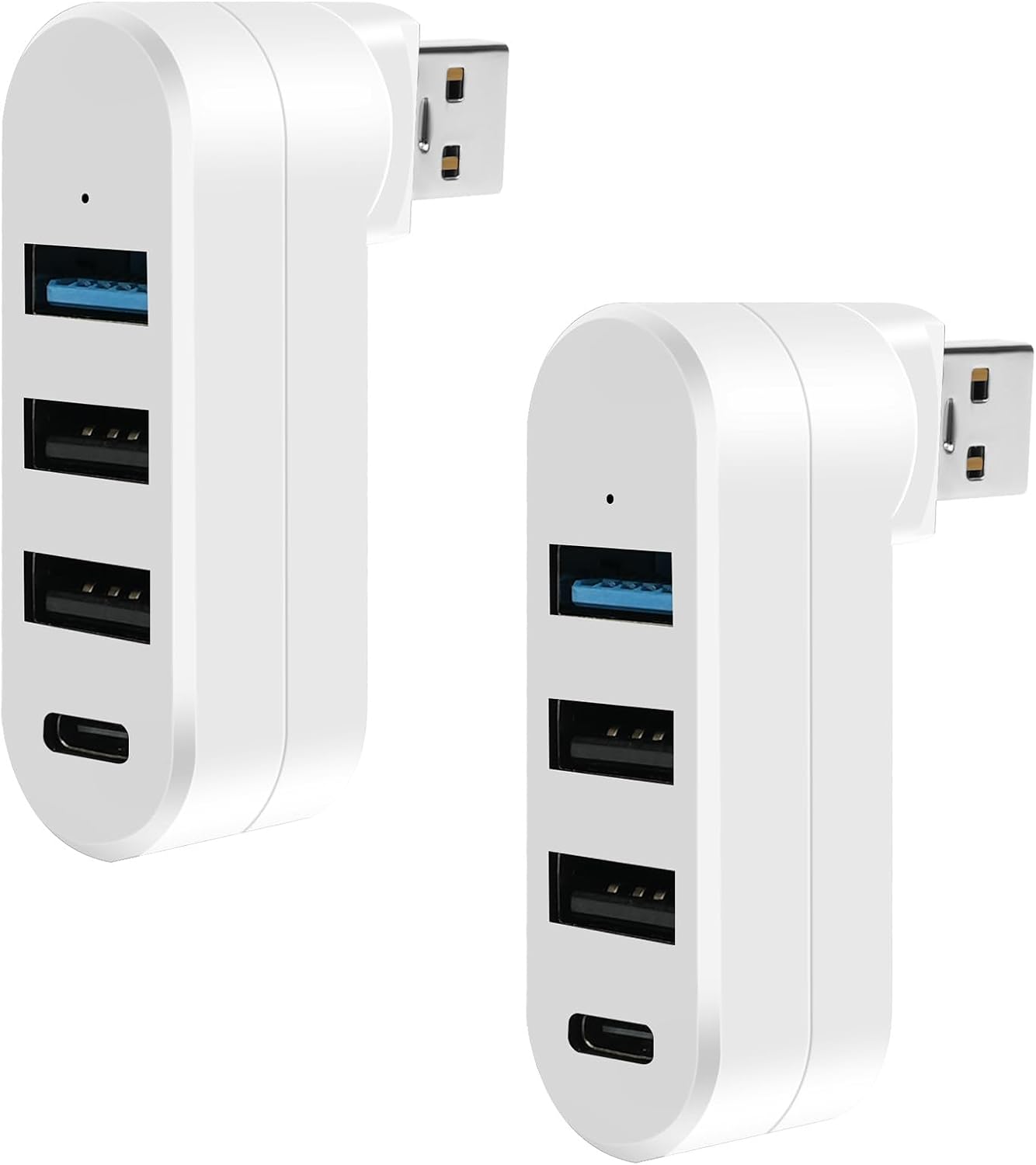 AXFEE 4 Port USB 3.0 Hub, Mini USB Hub mit Mehreren Anschlüssen (Schwarz)