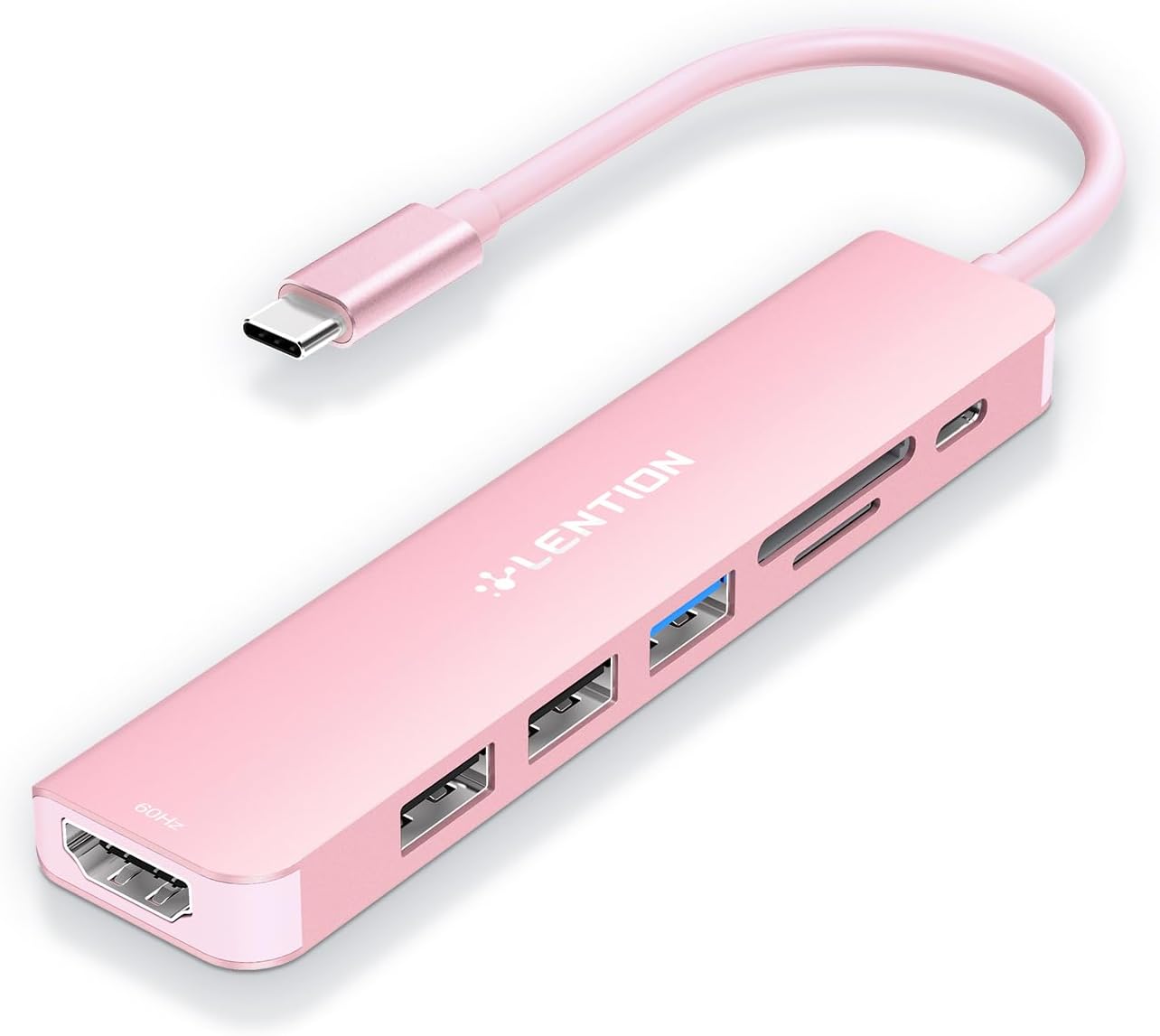 LENTION USB C Hub mit 100W PD Aufladung 4K60Hz HDMI SD/Micro SD Kartenleser
