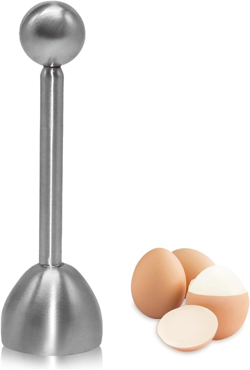 Eierschalenöffner Edelstahl, Egg Gadget, Eieröffner, Eierschäler, Eierschalen Trenner, Eierschalensollbruchstellenverursacher, Eierköpfer, Eierschalenöffner für Rohe und Gekochte Eier (Sliber)