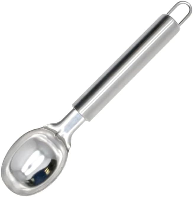 Fackelmann Elemental Servierlöffel, Teig für Kekse, Eiskugel, Edelstahl, Rohrgriff, 19 cm, 1 Stück