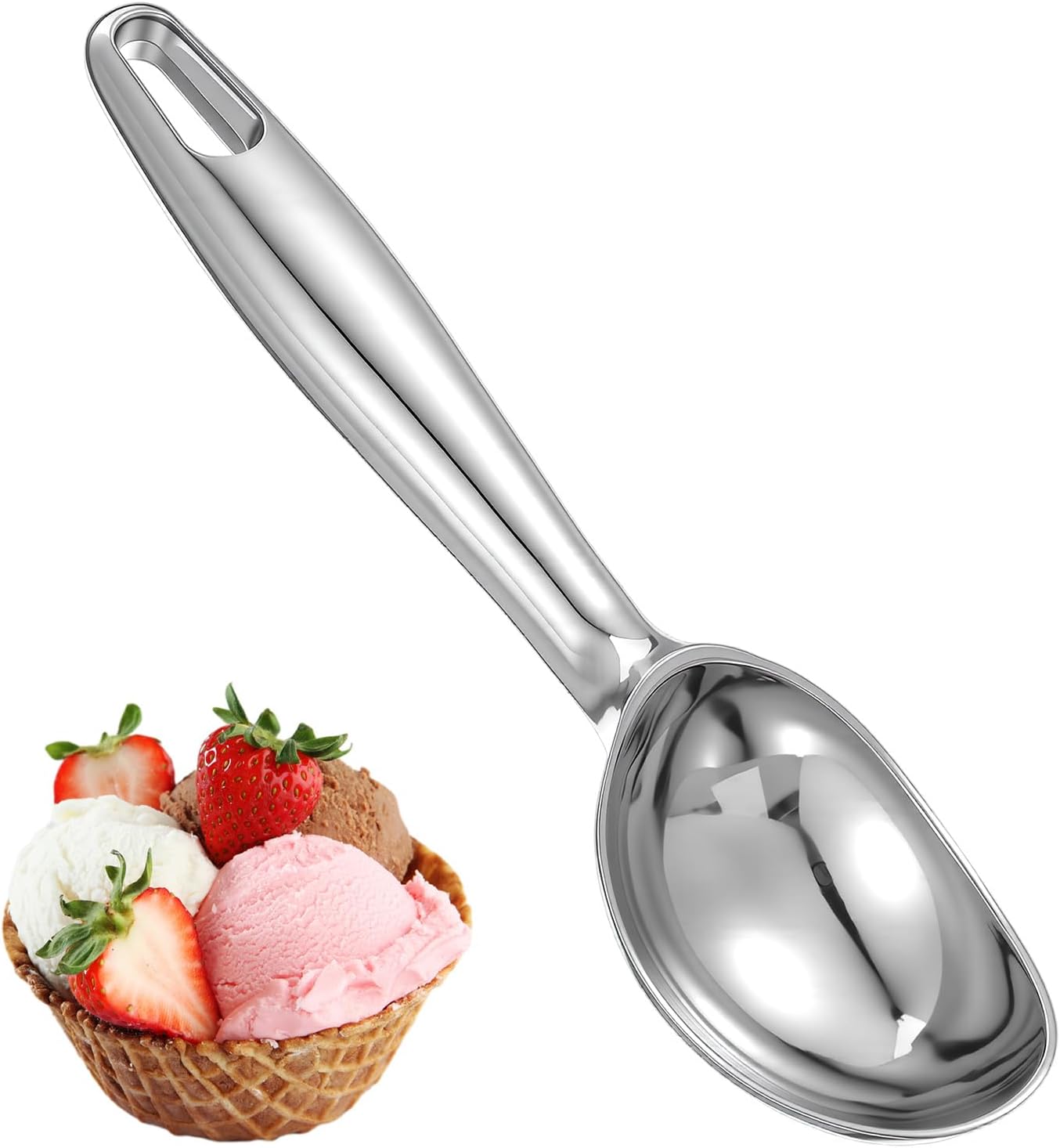 Eislöffel Edelstahl Eisportionierer Zinklegierung 16,5cm