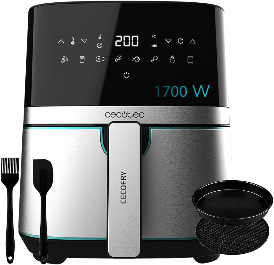Cecotec Heißluftfritteuse 5,5L Cecofry Full Inoxblack 5500 Pro, 1700 W