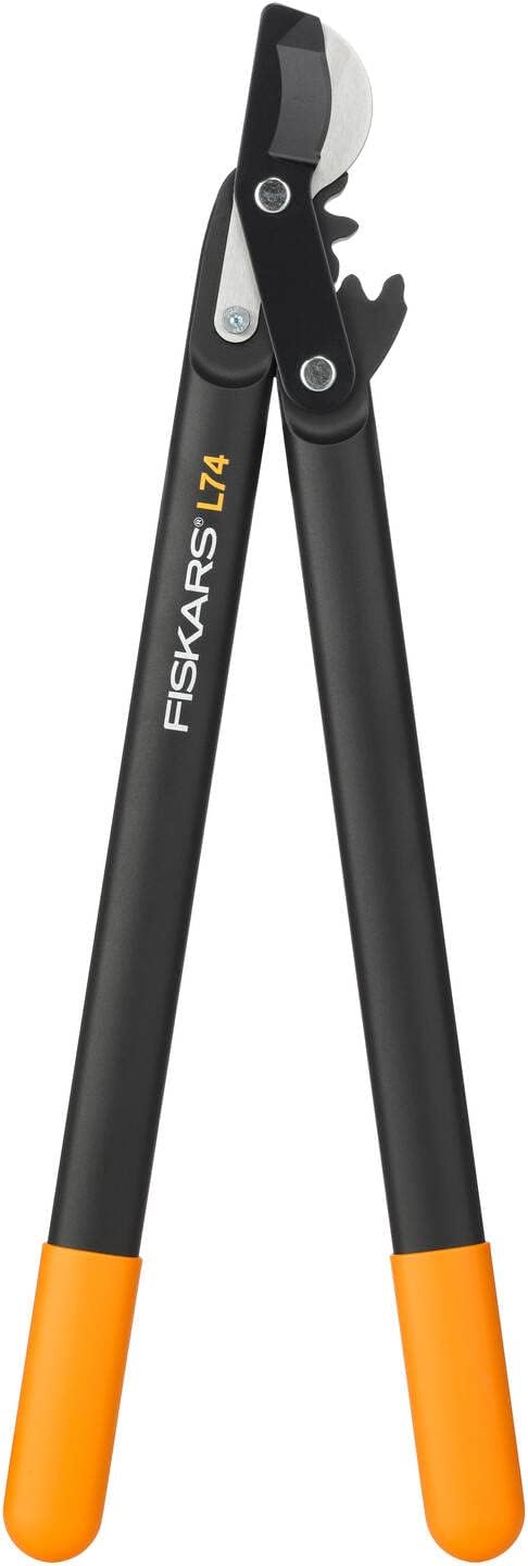 Fiskars PowerGear II Bypass-Getriebeastschere für frisches Holz, Antihaftbeschichtet, Gehärteter Präzisionsstahl, Länge: 70 cm, Schwarz/Orange, L78, 1000584