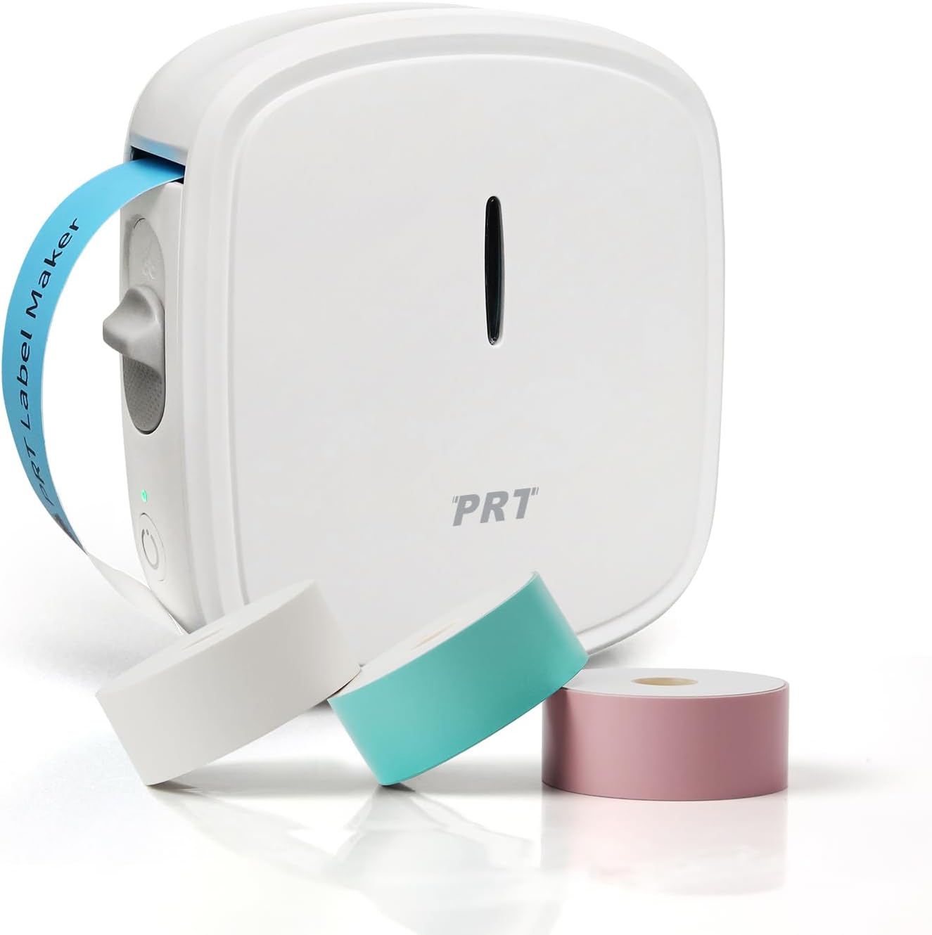 prt QUTIE Bluetooth Beschriftungsgerät Selbstklebend, Tragbarer Mini Etikettiergerät, USB Aufladen Etikettendrucker, labelmaker für Zuhause, Büro, Datum, Name, Kompatibel, iOS & Android，Weiß