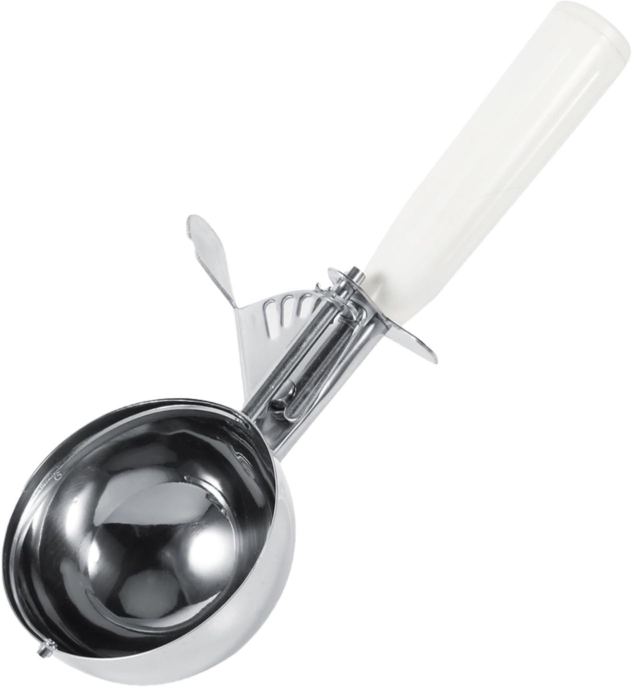 8cm Eisportionierer Edelstahl, Eiskugelportionierer, Weiß
