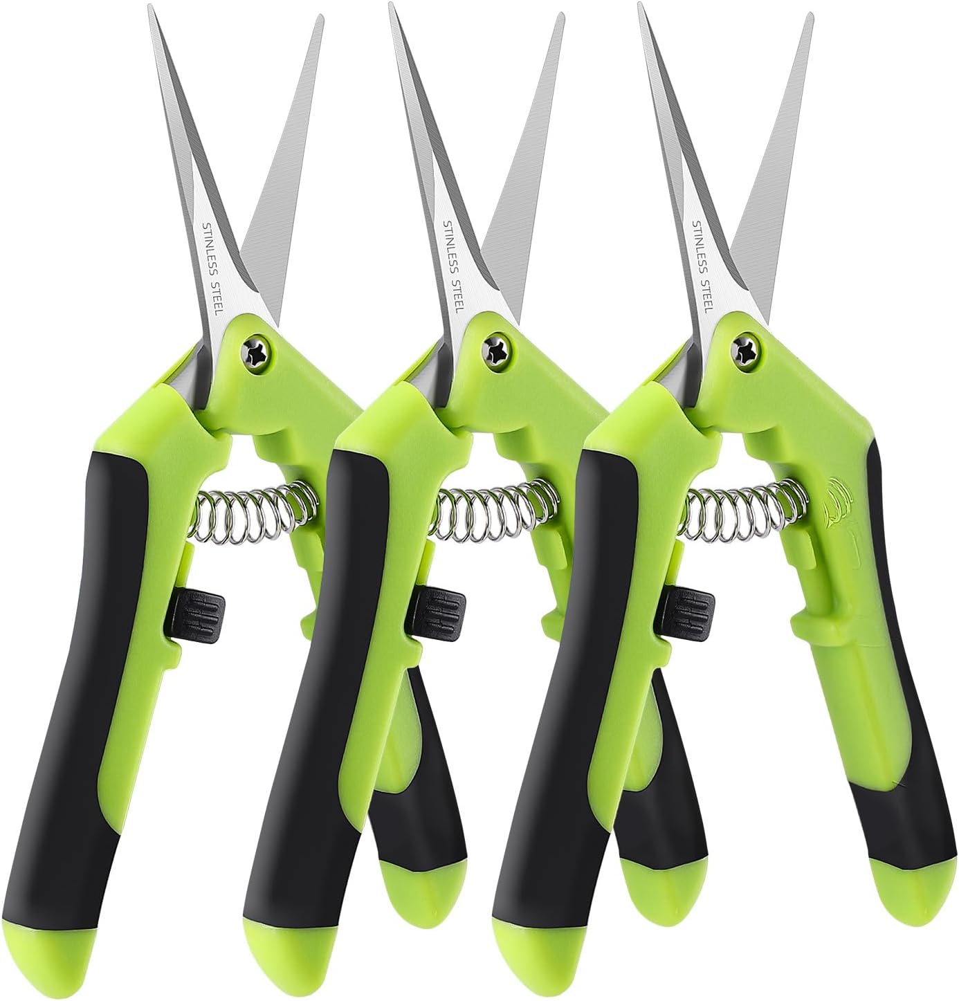 Laicky 3 Pcs Gartenschere,16.5cm Pflanzenschere Snips mit geraden Edelstahl