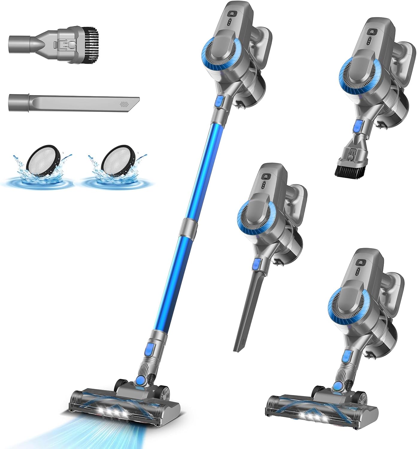 Akku Staubsauger, 30000Pa/55Min Staubsauger Kabellos