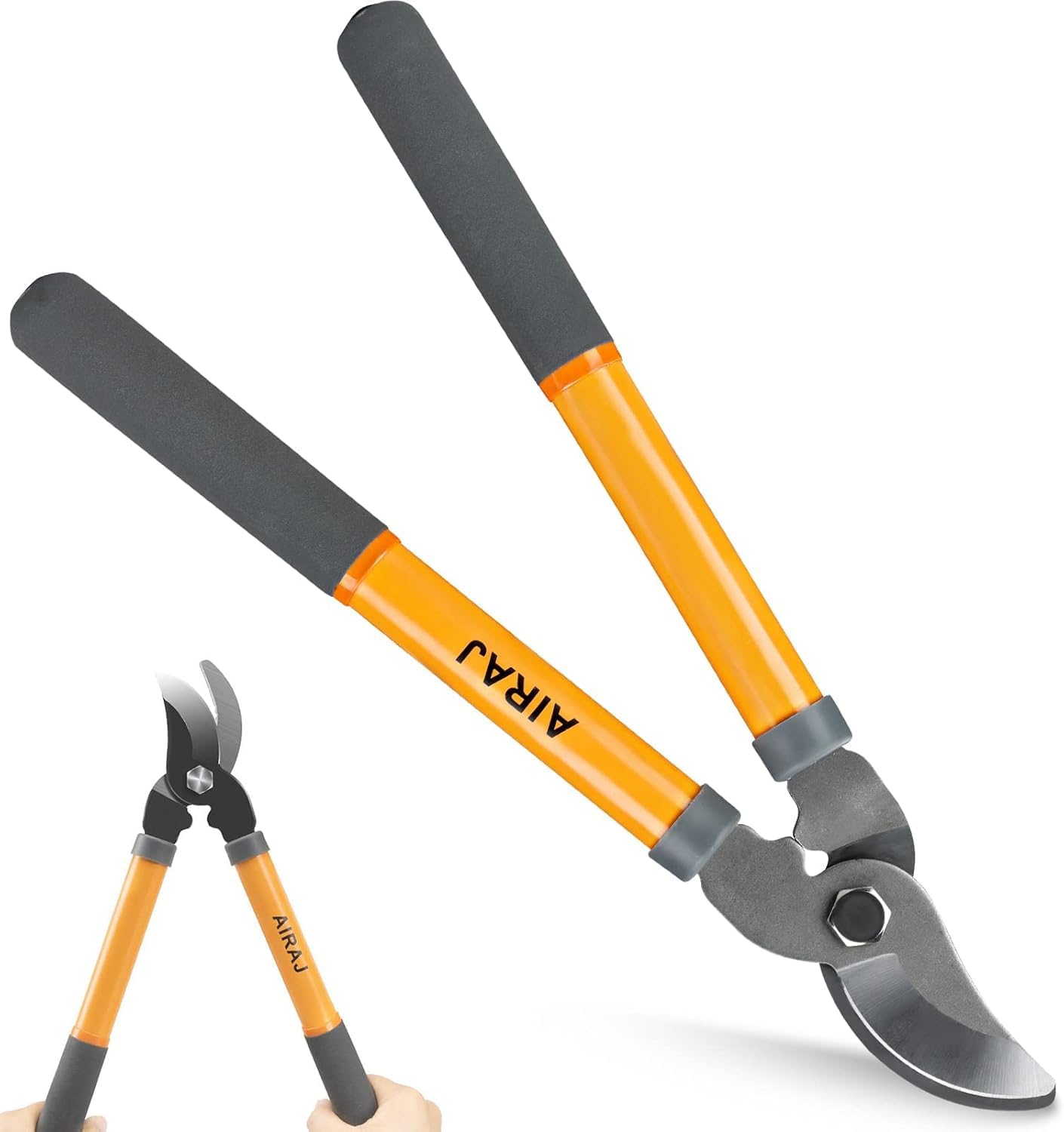 AIRAJ Astschere | 42-61cm Teleskop Astschere | Bypass Gartenschere | Scharfe SK5-Kohlenstoffstahl Klinge | Schnelles Schneiden | Beschneidet Mühelos Äste(35mm Max) | für Frische und Verwelkte Zweige