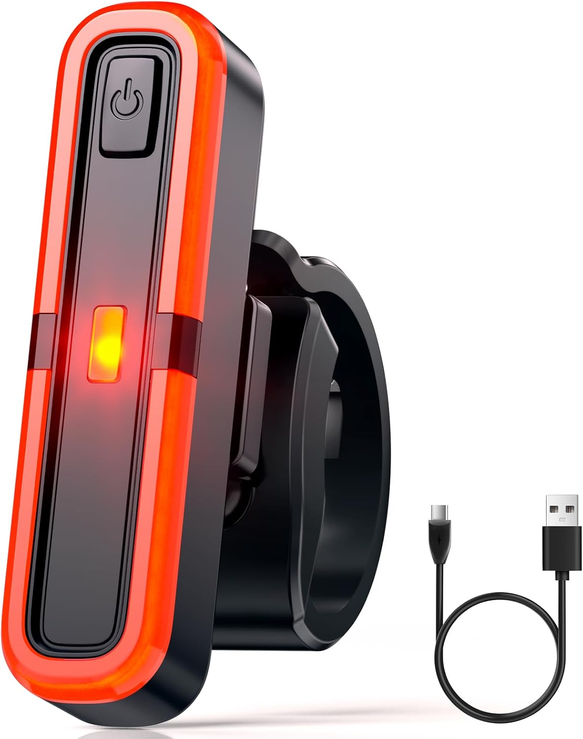 Fahrrad Rücklicht Mit Bremsanzeige, LED Fahrradrücklicht StVZO Zugelassen Fahrradlicht Hinten USB-C Aufladbar IPX5 Wasserdicht Akku Rücklicht für MTB Bike Rennrad Fahrrad (Kein Blinkmodus)