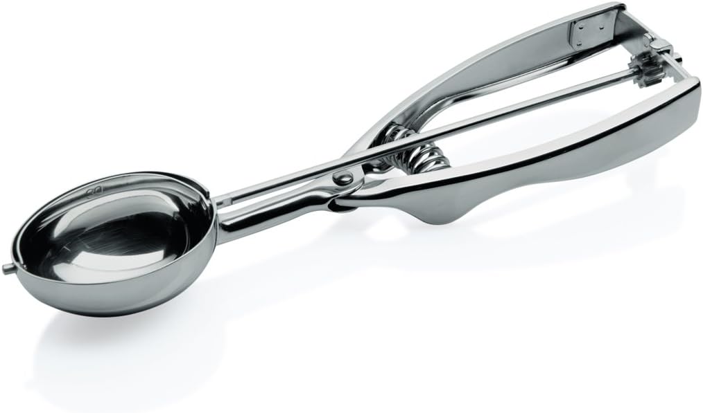 Eisportionierer aus Chromnickelstahl – ovale Form, Schaufelmaß 5,8 x 4,5 cm, langlebig & hygienisch, ideal für Eiskugeln und Desserts, 1/30 ltr.