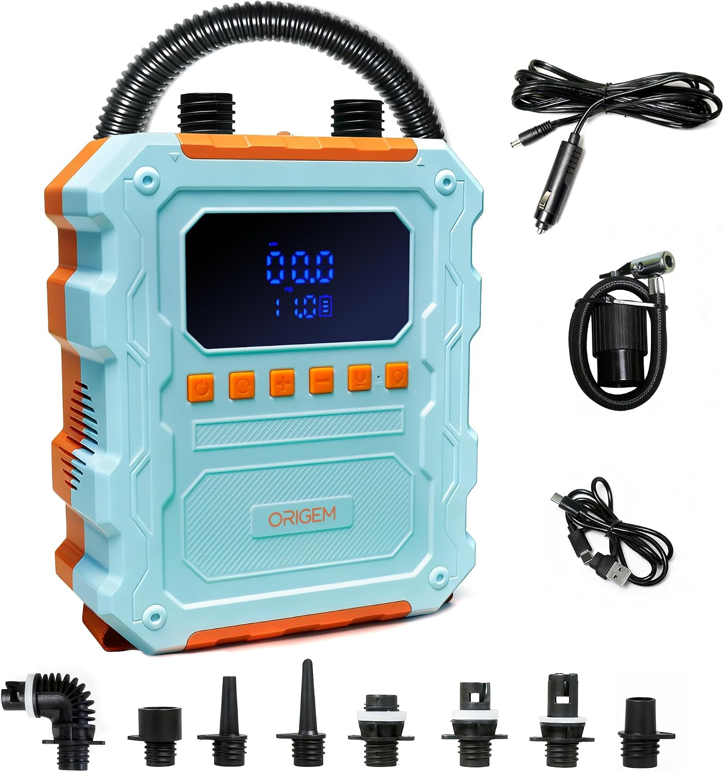 Origem SUP Pumpe 60 PSI für 6-9 SUPs, Elektrische Luftpumpe 20800mAh Akku