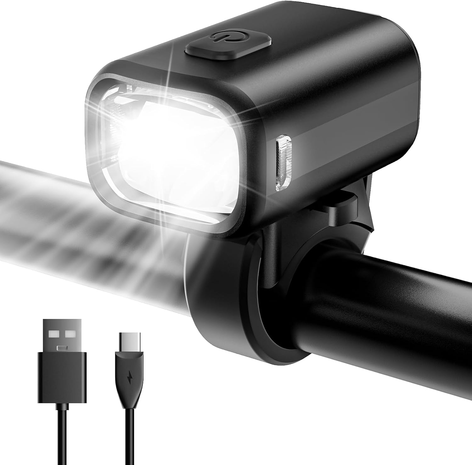 LED Fahrrad Licht Vorne Fahrradlicht USB C Aufladbar Fahrradlampe mit 1000mAh Akku, StVZO Zugelassen Fahrradbeleuchtung Vorne IPX5 Wasserdicht Fahrrad Frontlichter für Fahrrad Rennrad MTB Ebike