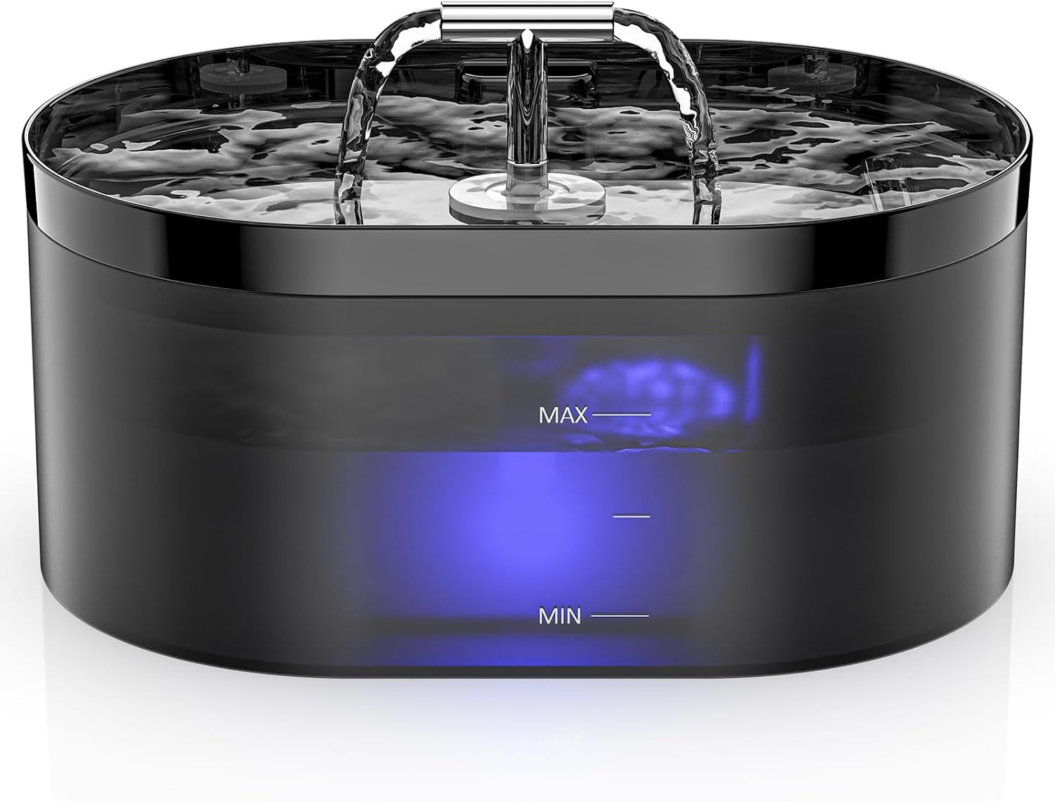 Katzenbrunnen Trinkbrunnen für Katze2.2L,Katzenbrunnen für Katzen,automatischer Haustierbrunnen mit extrem leiser Pumpe, Eingebautes LED Licht, Aktivkohlefilter für Katzen Hunde
