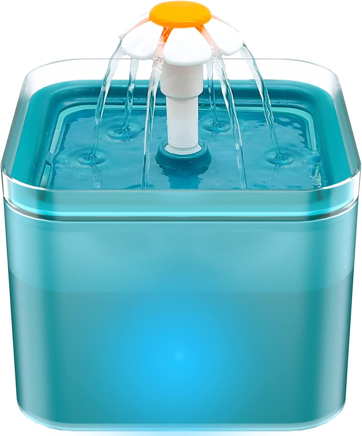AONBOY Katzenbrunnen, 2L Katzentrinkbrunnen, Ultraleiser Katzentrinkbrunnen, LED-Lichttrinkbrunnen, Hundetrinkbrunnen, mit Aktivkohlefilter und Wasserpumpe