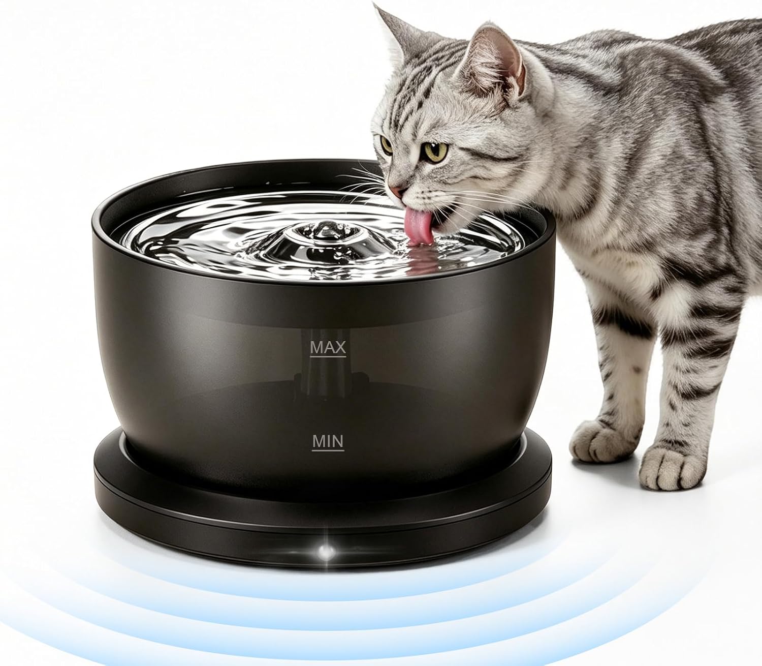 3L Trinkbrunnen für Katze Kabellos, Katzenbrunnen mit Bewegungsmelder