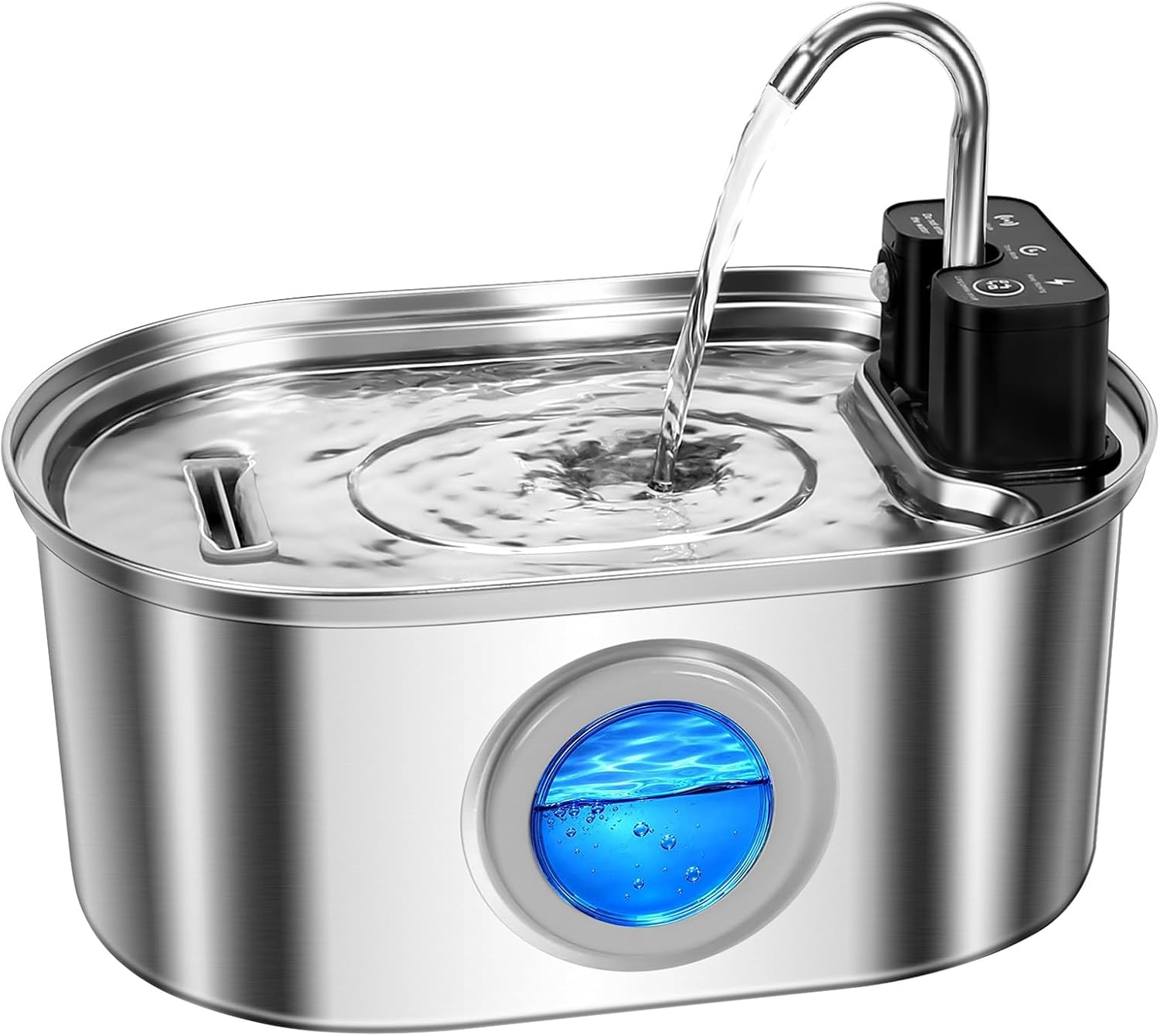 Katzenbrunnen Kabellos: 3.2L Trinkbrunnen aus Edelstahl mit Bewegungssensor – 4200mAh, Leiser Batteriebetriebener Katzenbrunnen – Automatischer Trinkbrunnen für Katzen und Hunde