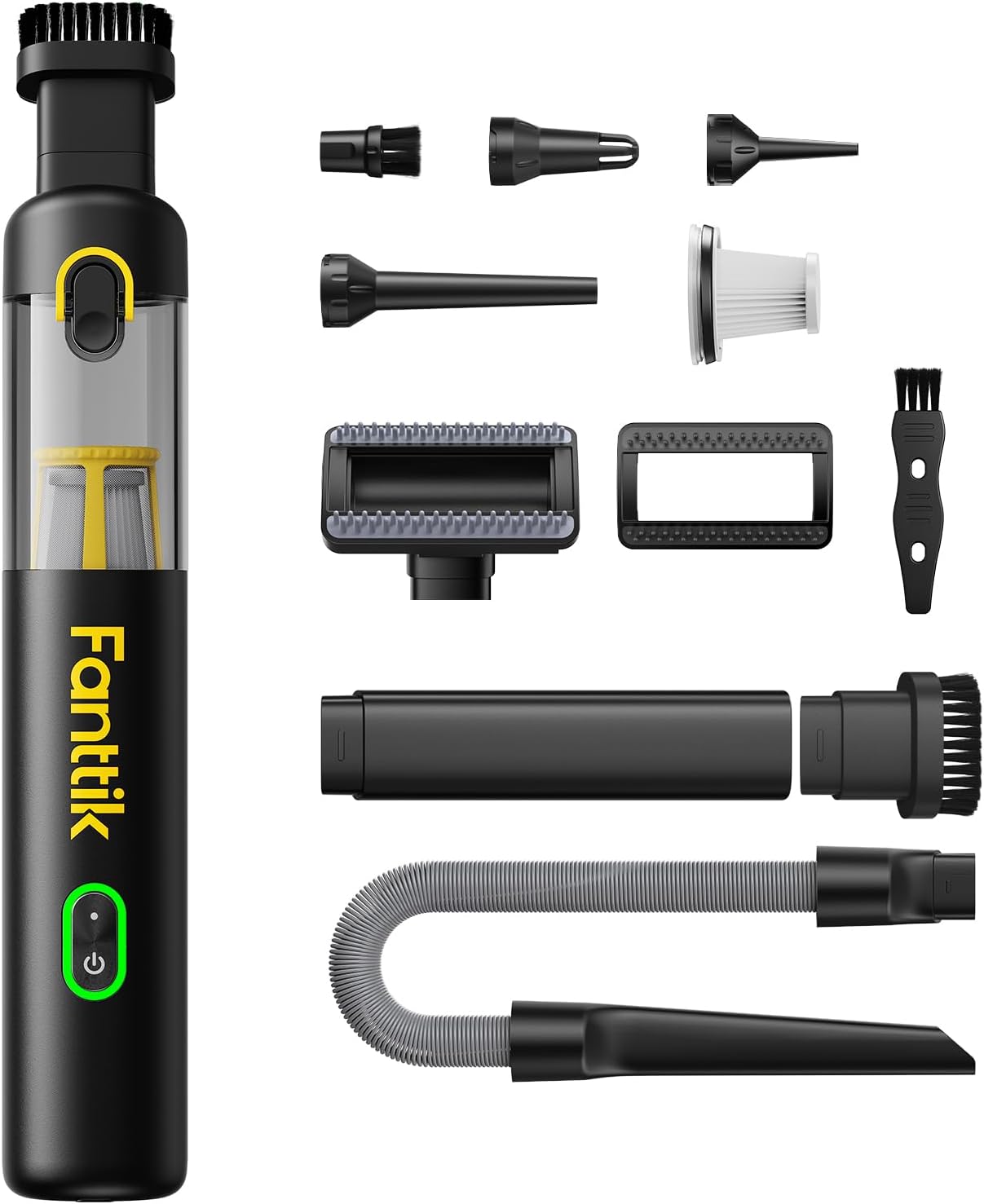 Fanttik Slim V8 APEX Kabelloser Akku Autostaubsauger, 4-in-1 Mini (Schwarz)