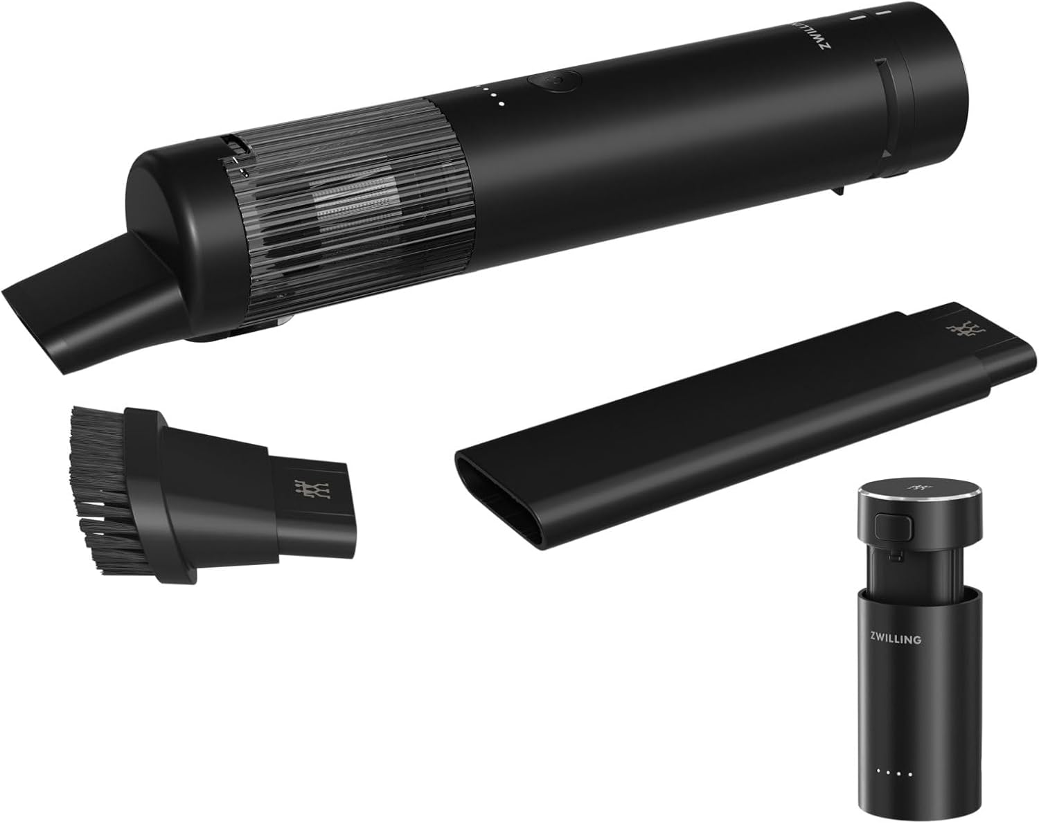 ZWILLING XTEND Kabelloser Staubsauger, Starterset mit Akku & Ladestation, Tischstaubsauger, Dual-Filter-System, 60 Watt, schwarz