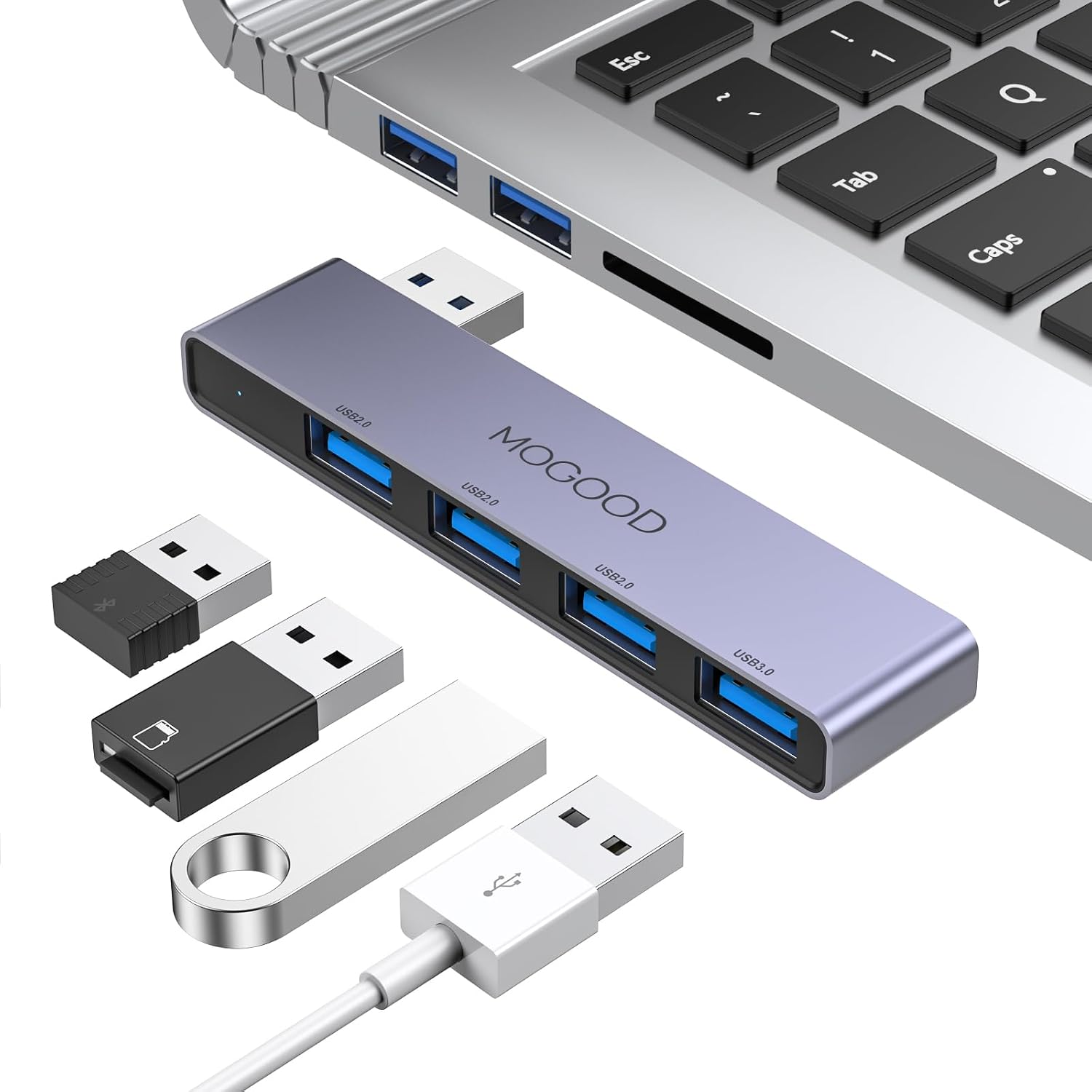 MOGOOD USB Hub 3.0, 4-Port USB-A Splitter, 5Gbps, für Laptop, Mac, PC