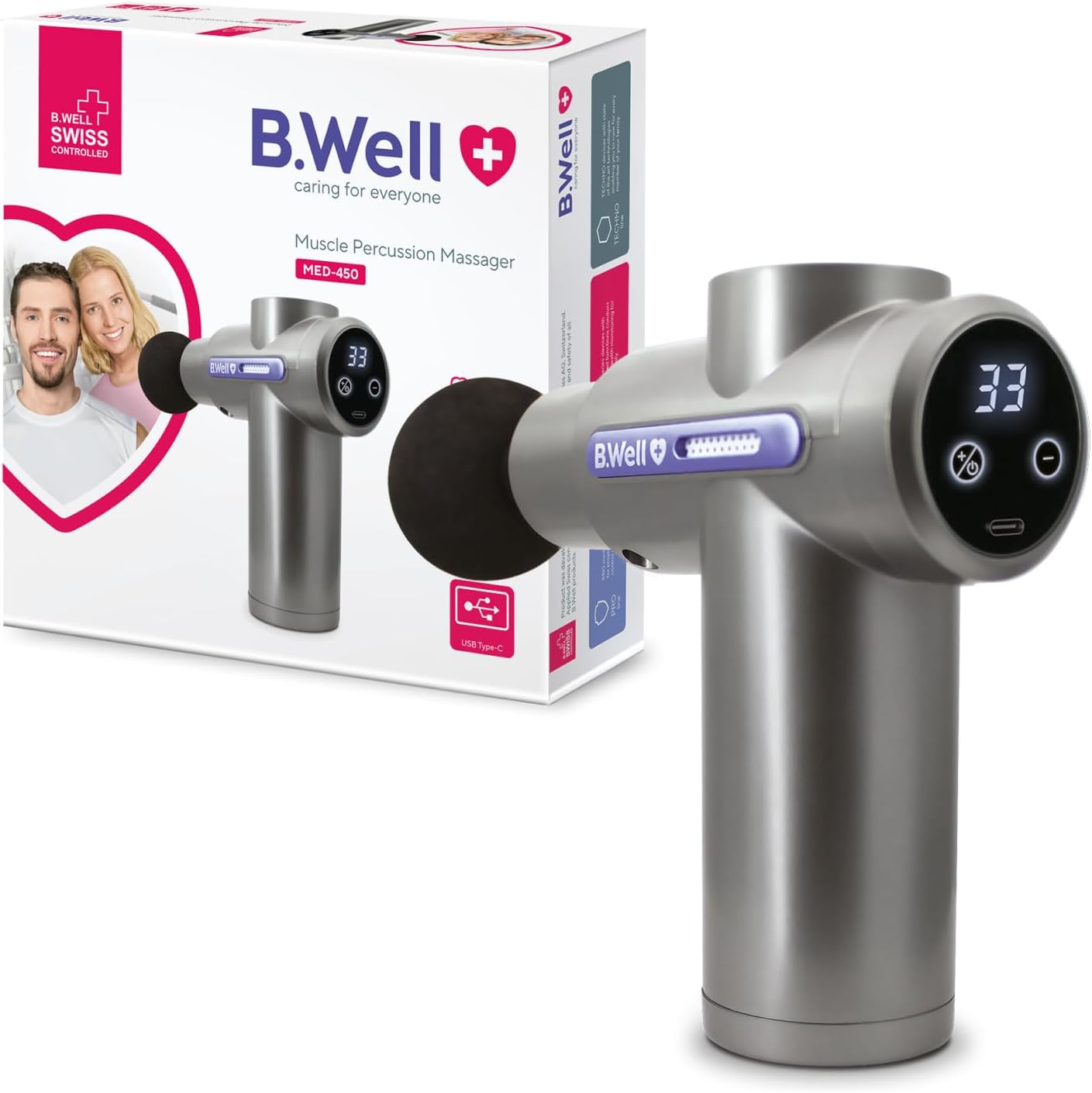 B.Well MED-450 Massagepistole | Tiefenmassage & Entspannung (2500 mAh)