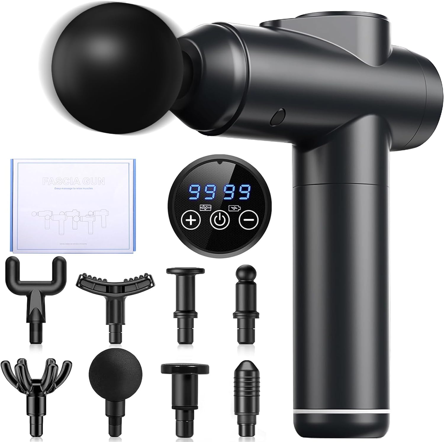 Massagepistole,Active Massagepistole Massage Gun,Muskel-Massagegerät,99 Geschwindigkeiten mit 8 Köpfenmit mit USB C Ladeanschluss zur Muskel Massage Entspannen für Schulter Körper Rücken Entspannung