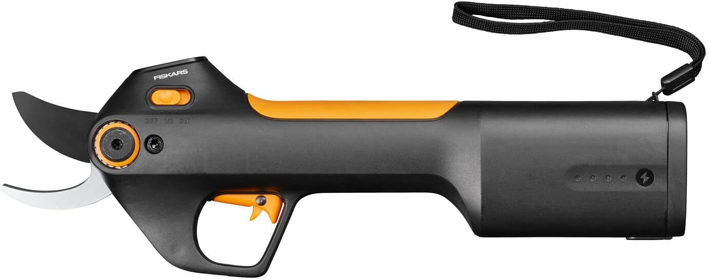 Fiskars Akku-Gartenschere M Bypass, Integrierter 8V Lithium-Ionen-Akku
