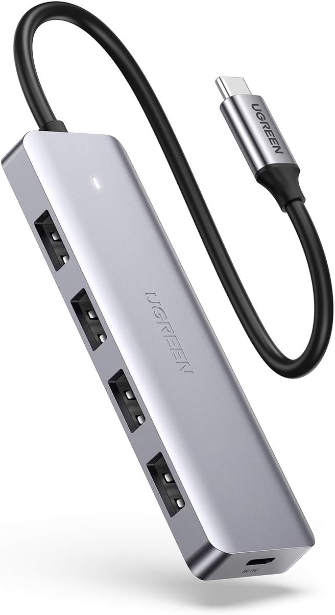 UGREEN USB C Hub mit 4 Ports USB 3.0 OTG Adapter mit Stromversorgung(15cm)