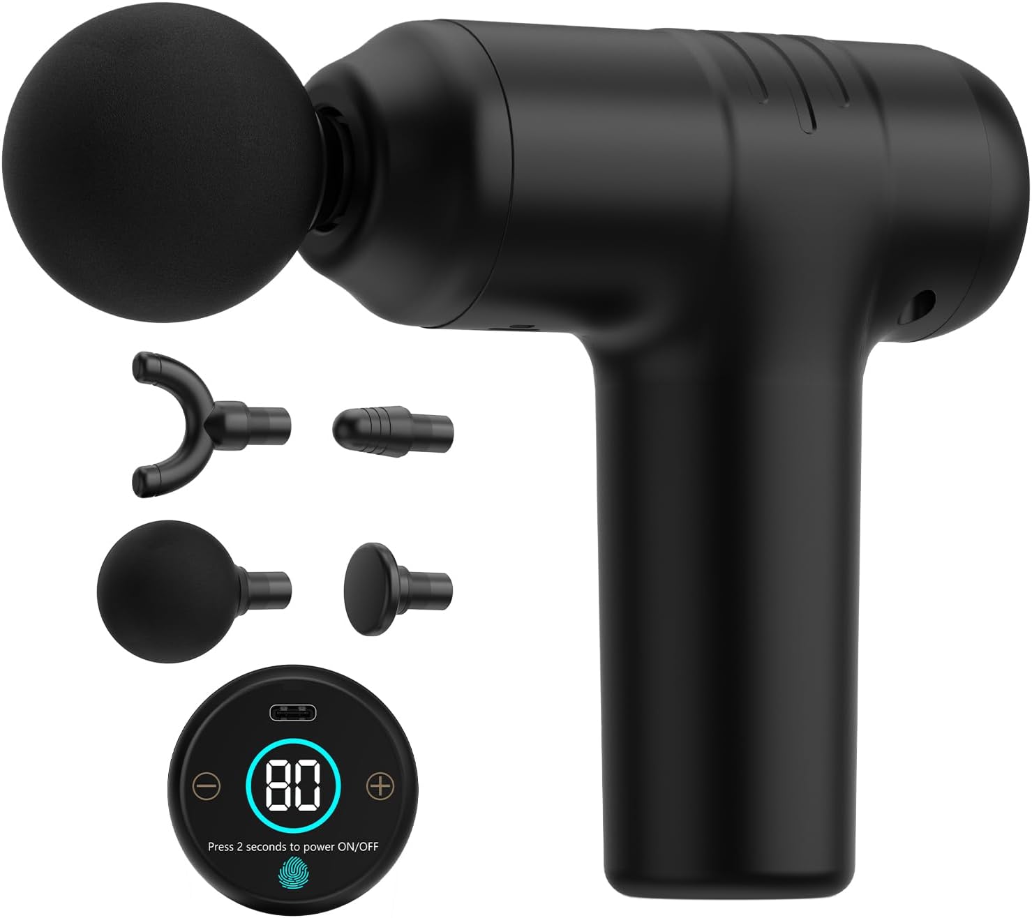 Massagepistole, Massagegeräte Masagegäret Pistole Mit 6 Massageköpfen Massage Gun Percussion Muskel Massagegerät mit 30 Geschwindigkeiten Einstellbar Masagepistoll Massage Pistole (1)