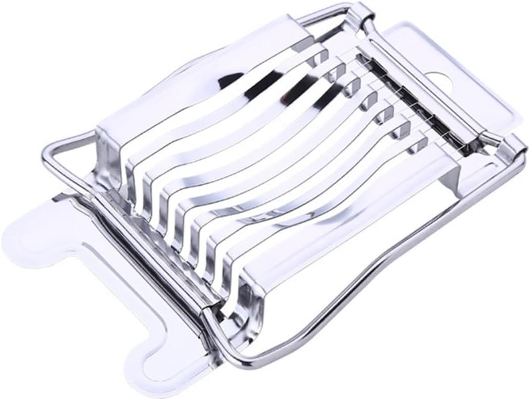 Eierschneider Ergonomischer Griff aus Edelstahl mit Schneiddrähten Silberfarben zum Schneiden von Eiern Käse und Pilzen Multifunktionaler Küchenhobel für Zuhause