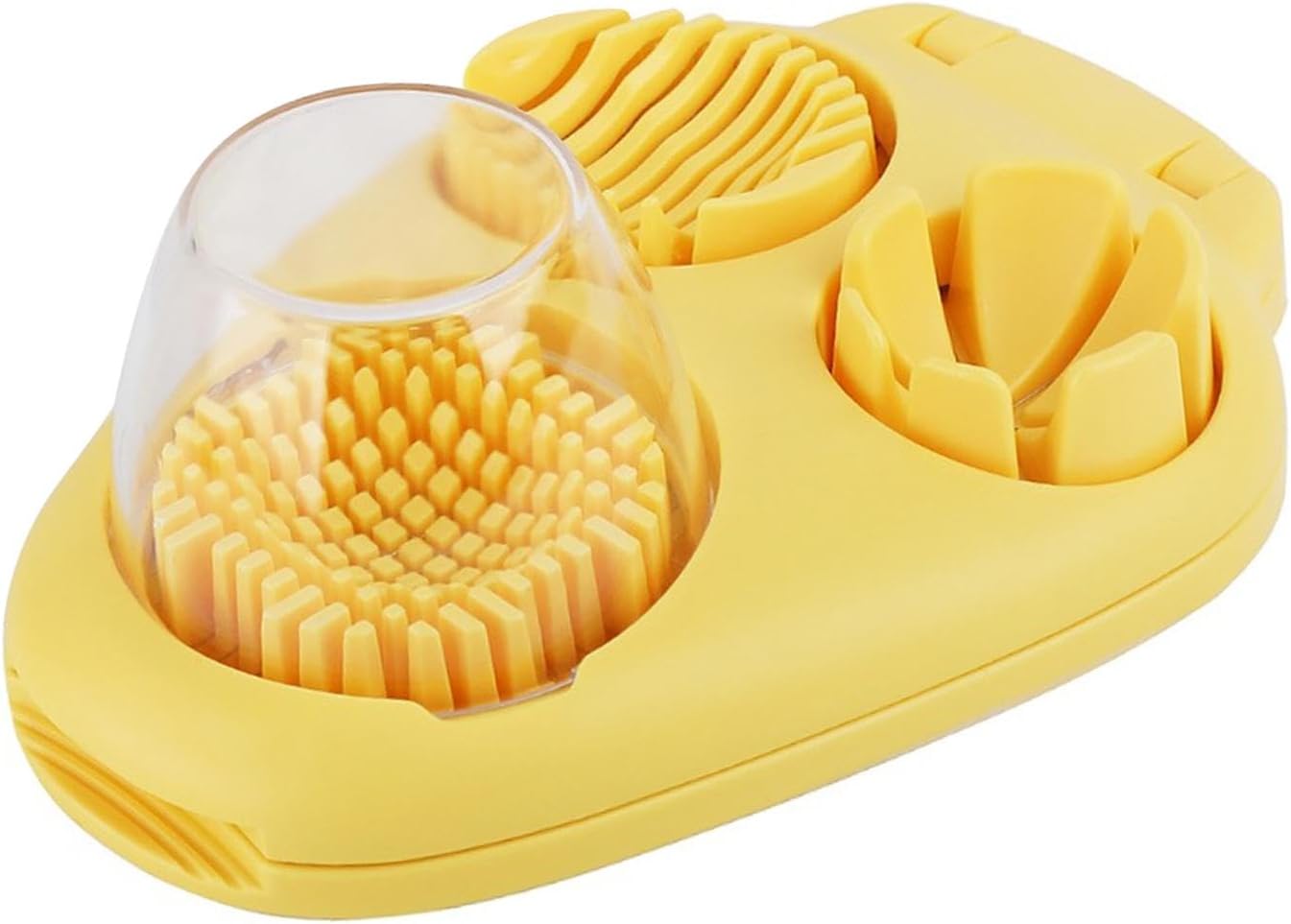 Eierschneider für hartgekochte Eier mit 3 Schneidemethoden, kompakt 20x14.5x8cm, Küchenwerkzeug für Obst Gemüse Käse