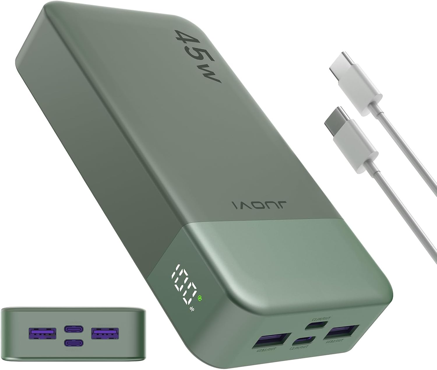 JUOVI Power Bank, Powerbank 20000mah 45W Externe Handyakkus Schnellladung