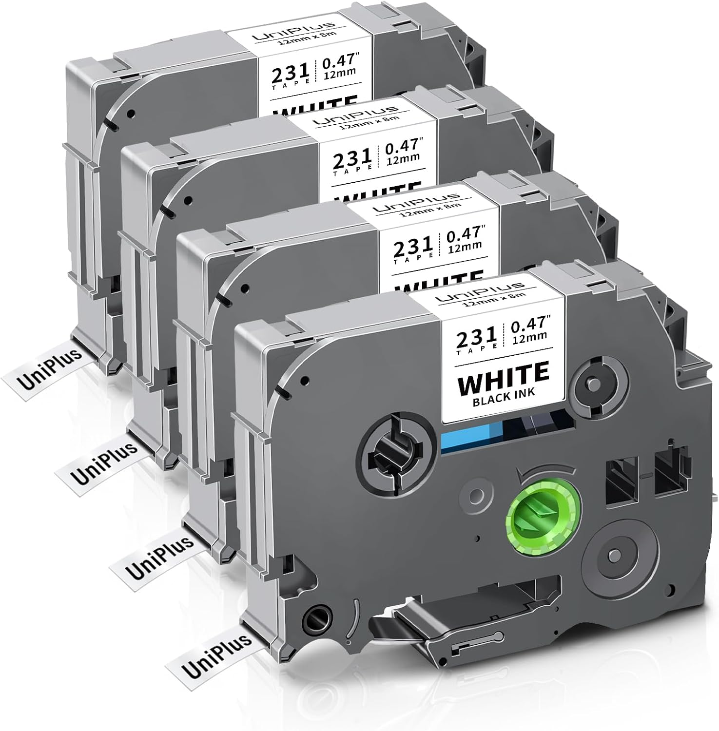 UniPlus 4x Kompatibel TZe-231 TZe231 Etikettenband Ersatz für Brother TZe
