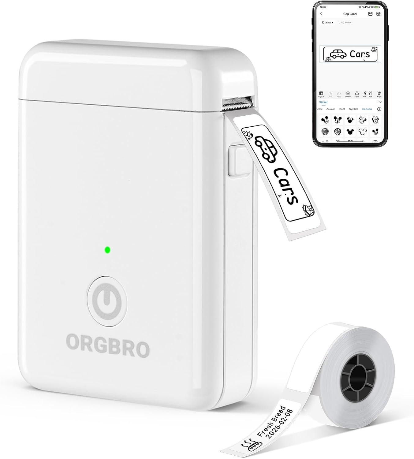 ORGBRO X1 Etikettendrucker Tragbarer Bluetooth Thermal Etikettiergerät