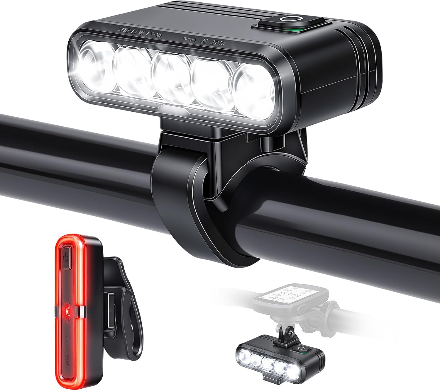 WSDCAM Fahrradlicht Set Mit STVZO Zugelassen, 3 LED Frontlicht Blendfrei