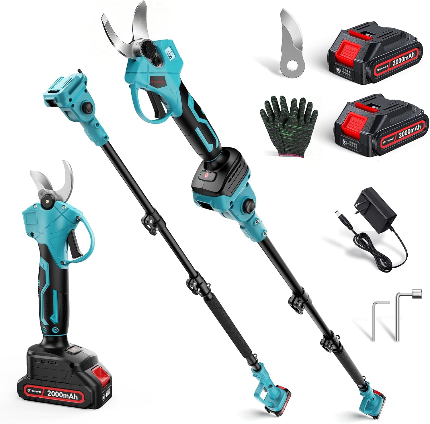 Akku Astschere 40mm,Elektrische Gartenschere mit bürstenlosem 1000W-Motor