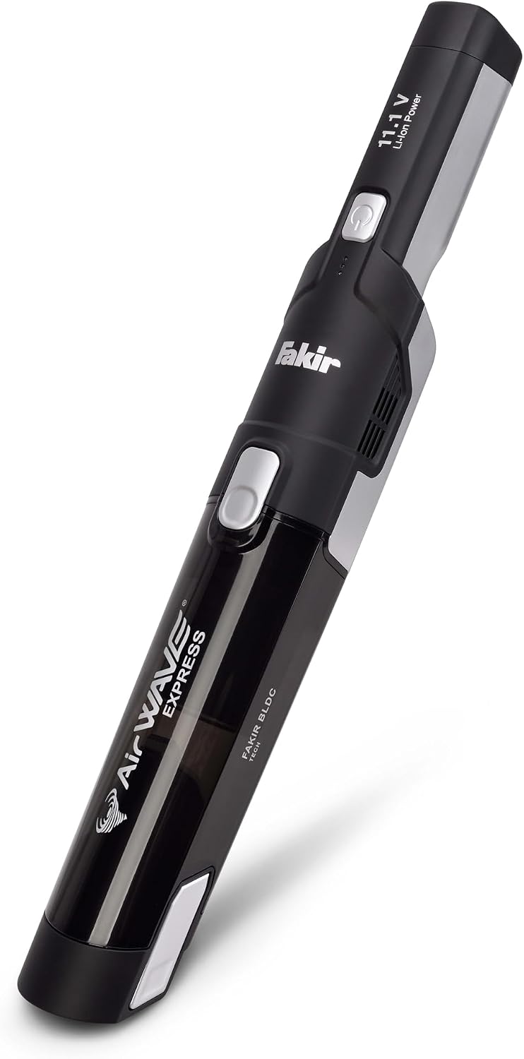 Fakir AS 1110 LT Premium Akku Staubsauger 120 W, Handstaubsauger Akku, kabelloser Staubsauger mit 11,1 V Li-Ionen Akku, 2 Saugstufen mit verschiedenen Aufsätzen, 22 Min. Laufzeit & 3,5h Ladedauer