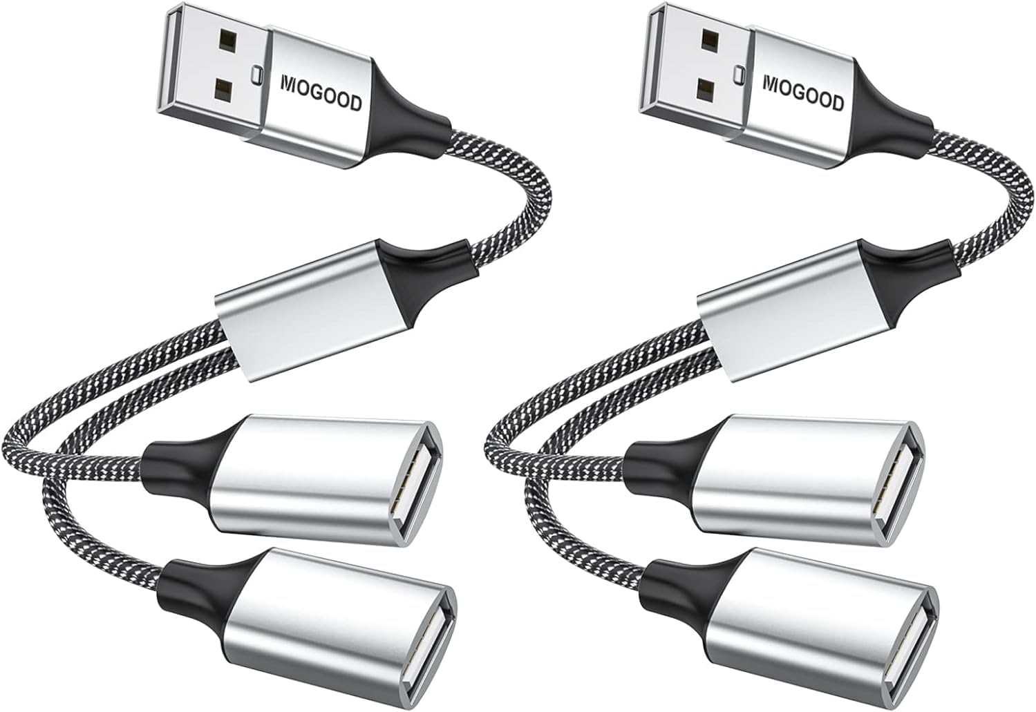 MOGOOD USB-Splitter 1 auf 2, 1 St. PC, Mac, PS5, Laden+Daten, USB-Hub